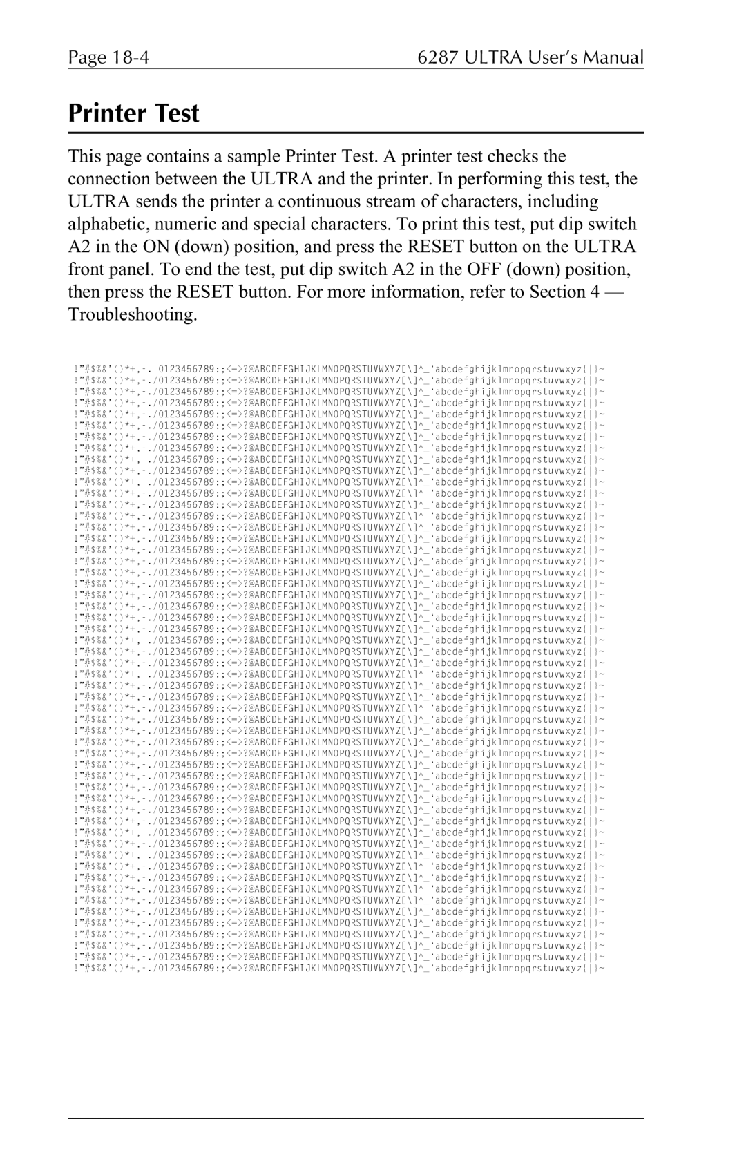 Agilent Technologies 6287 manual Printer Test 