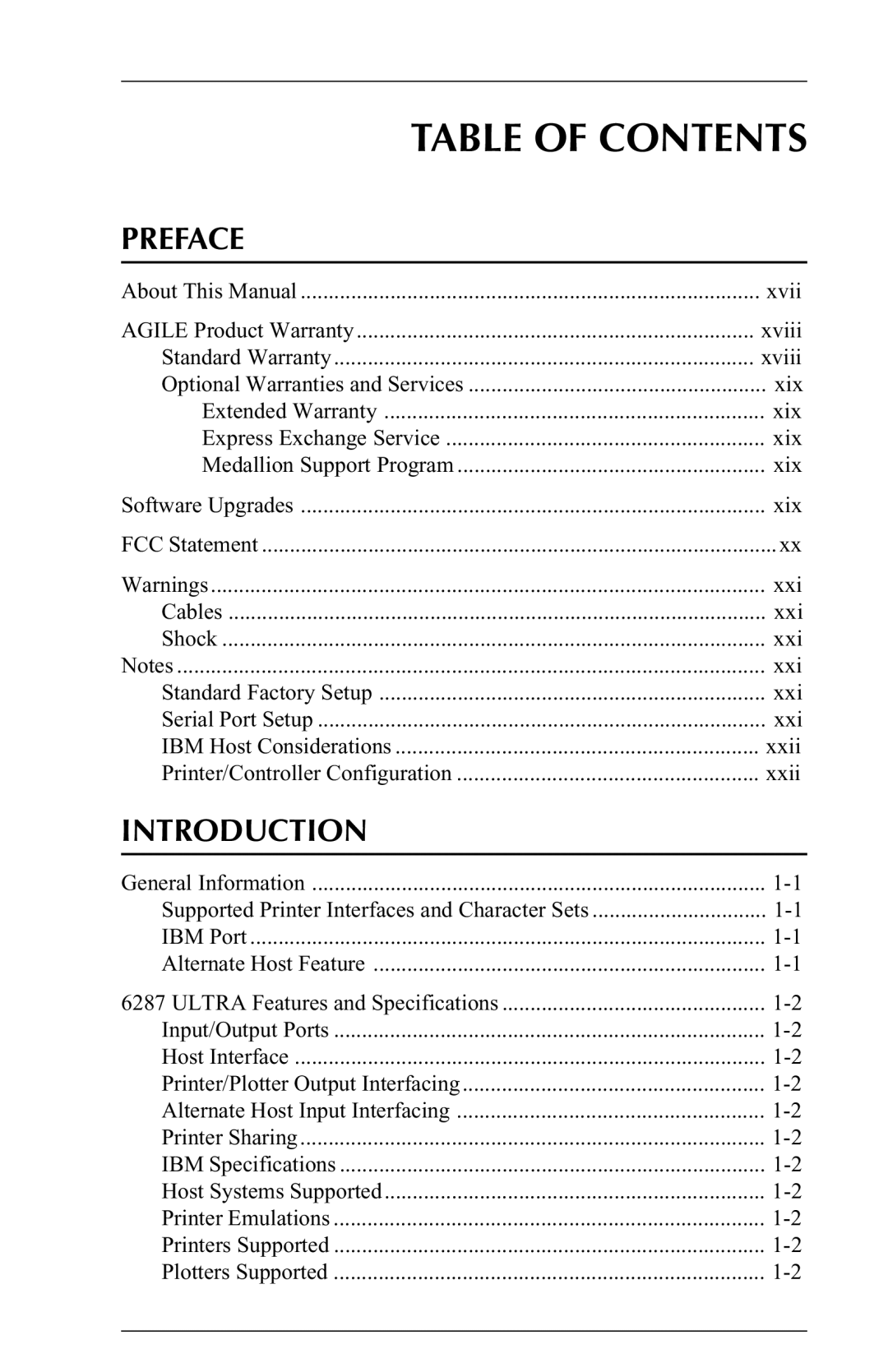 Agilent Technologies 6287 manual Table of Contents 