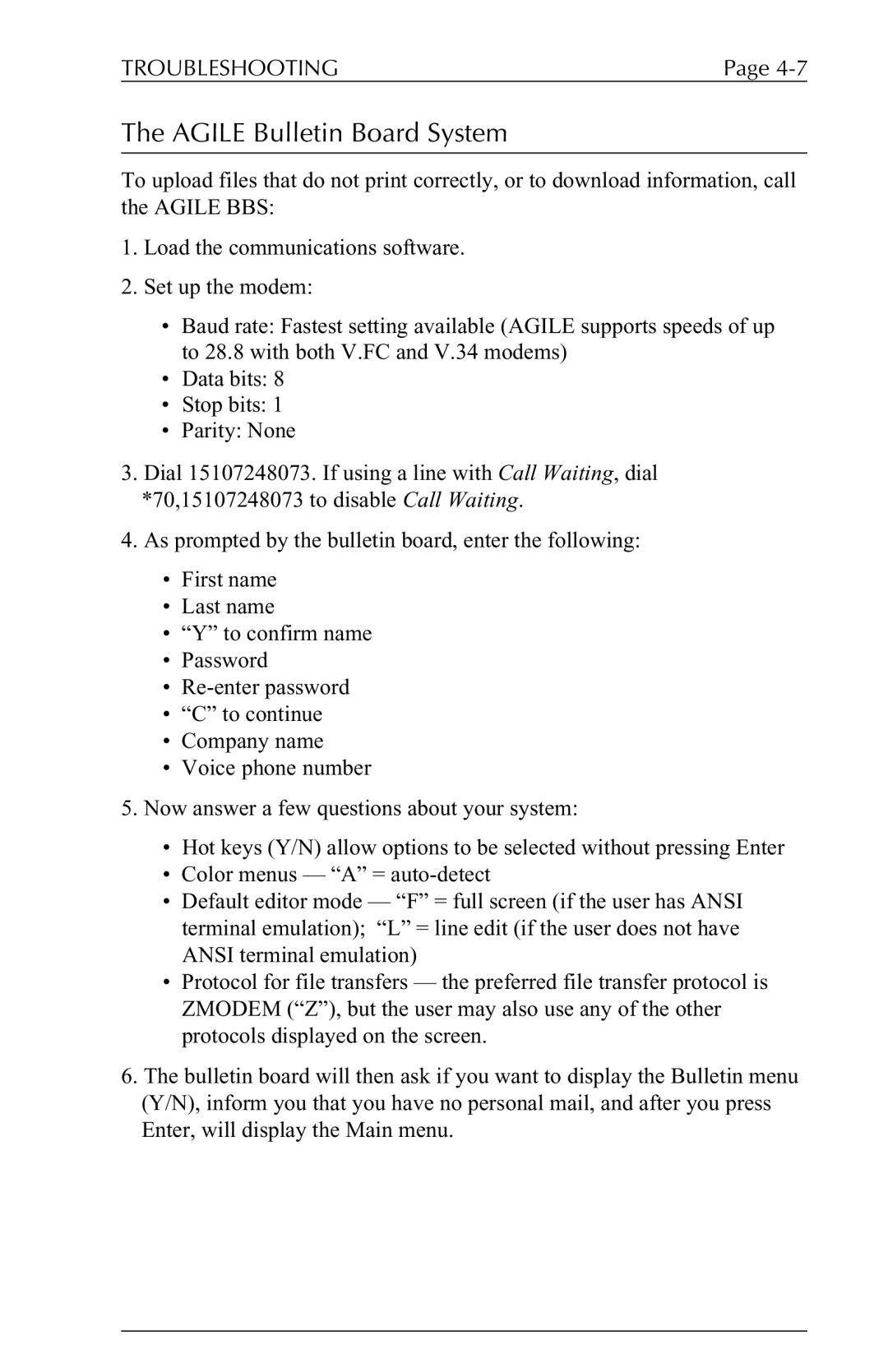 Agilent Technologies 6287 manual Agile Bulletin Board System 