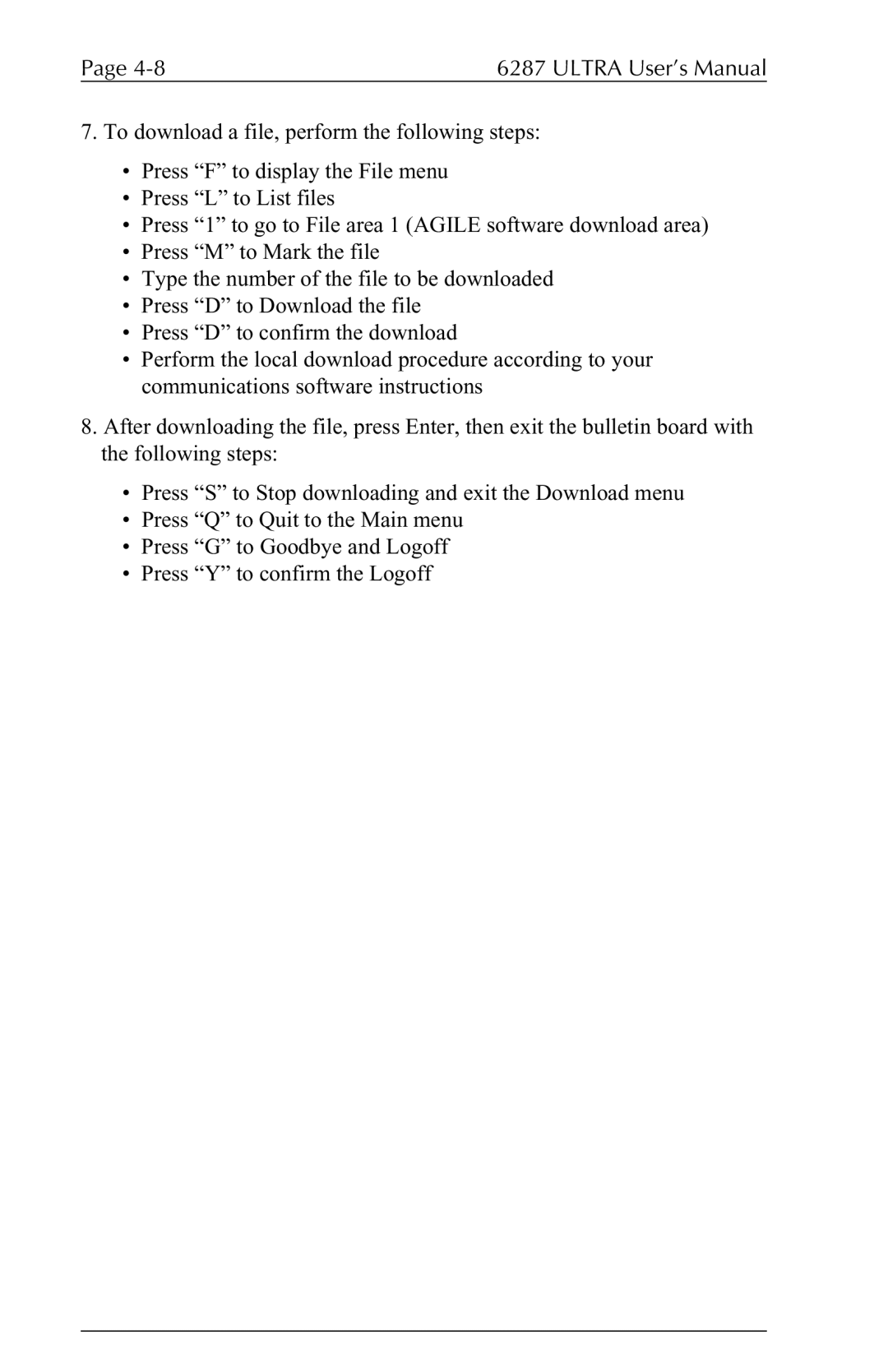 Agilent Technologies 6287 manual Ultra User’s Manual 