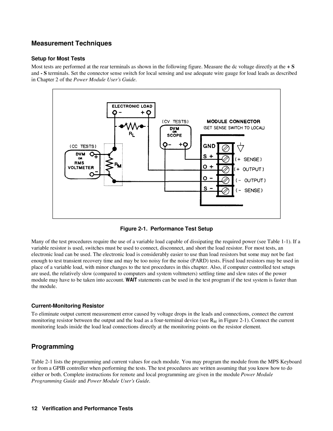 Agilent Technologies 6610XA appendix Measurement Techniques, Programming, Setup for Most Tests, Current-Monitoring Resistor 