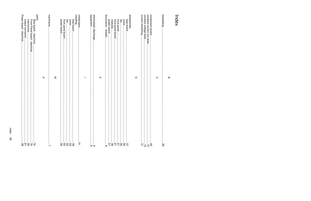 Agilent Technologies 6610XA appendix Index 