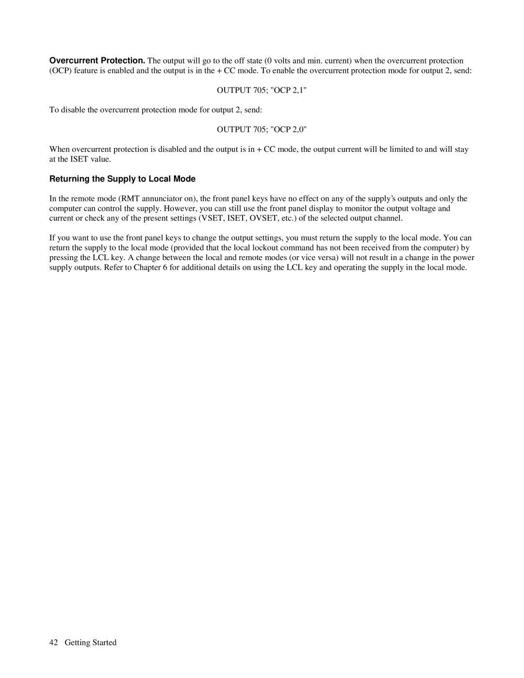 Agilent Technologies 6621A, 6627A, 6622A, 6623A, 6624A manual Returning the Supply to Local Mode 