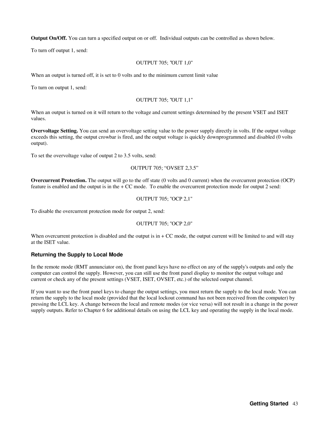 Agilent Technologies 6629A, 6626A, 6628A, 6625A manual Returning the Supply to Local Mode 