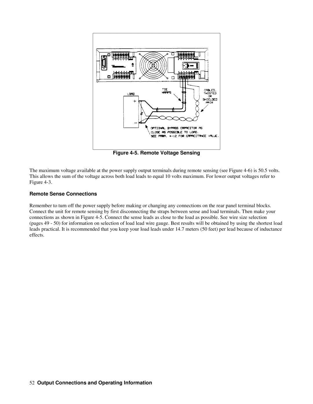 Agilent Technologies 6626A, 6628A, 6625A, 6629A manual Remote Voltage Sensing, Remote Sense Connections 