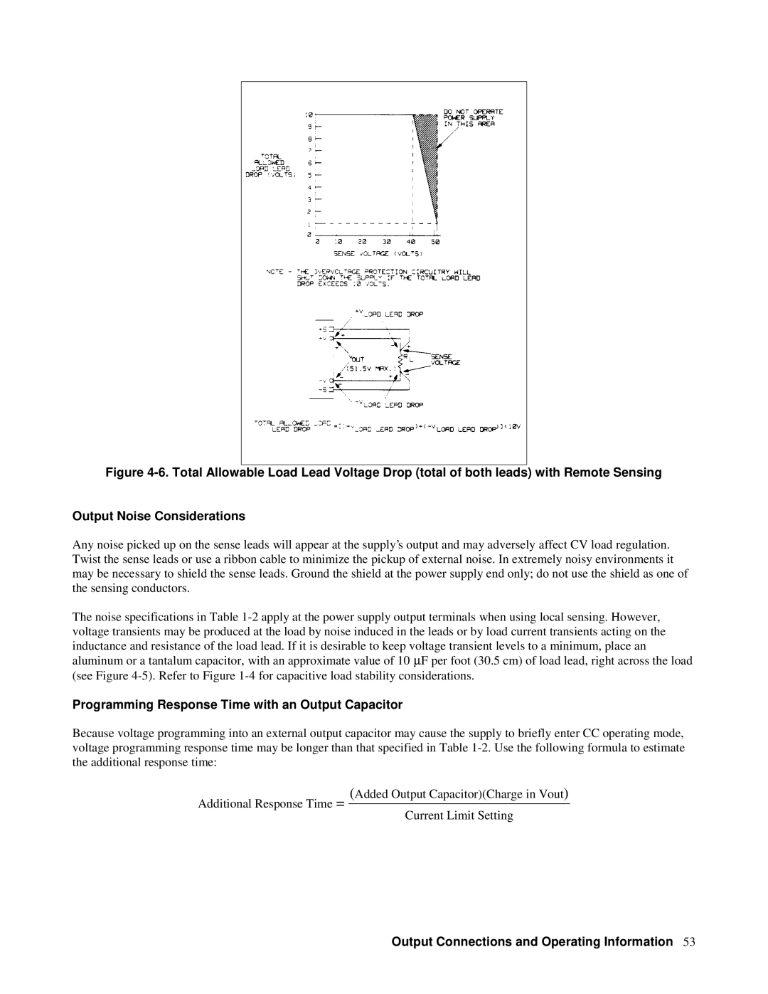 Agilent Technologies 6628A, 6626A, 6625A, 6629A manual Programming Response Time with an Output Capacitor 