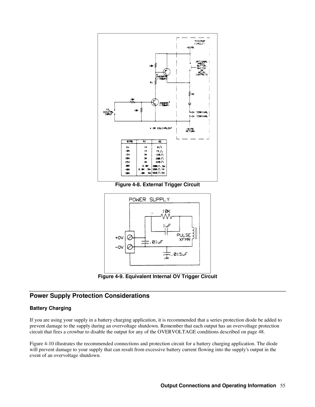 Agilent Technologies 6629A, 6626A, 6628A, 6625A manual Power Supply Protection Considerations, Battery Charging 