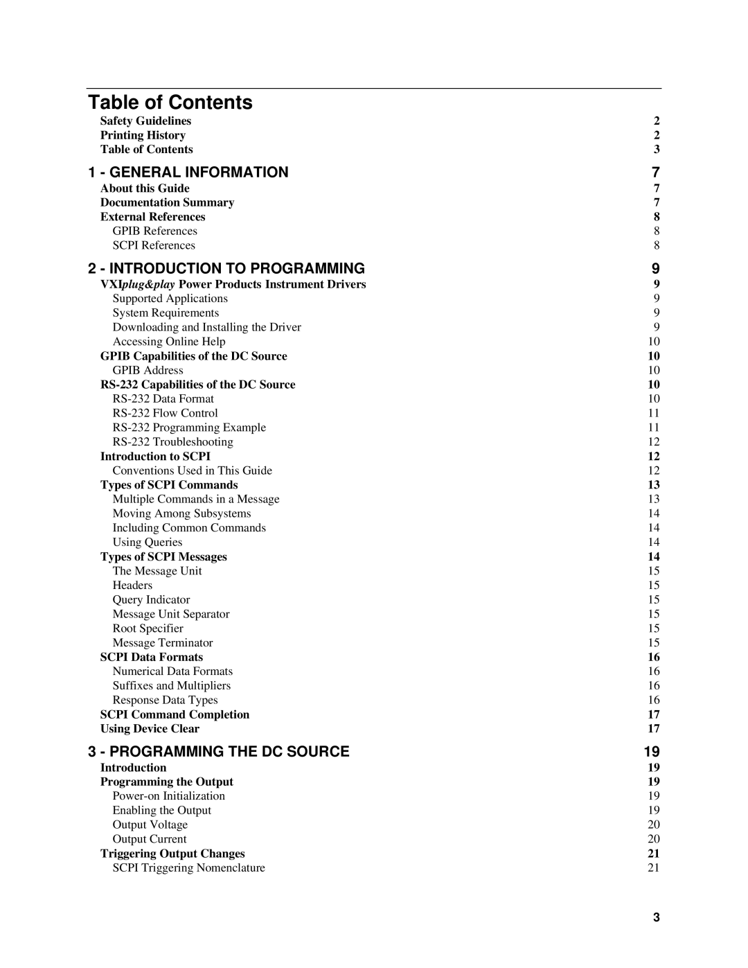 Agilent Technologies 6632B, 6634B, 66332A, 6633B, 6614C, 6613C, 6631B, 66312A, 6612C, 6611C manual Table of Contents 