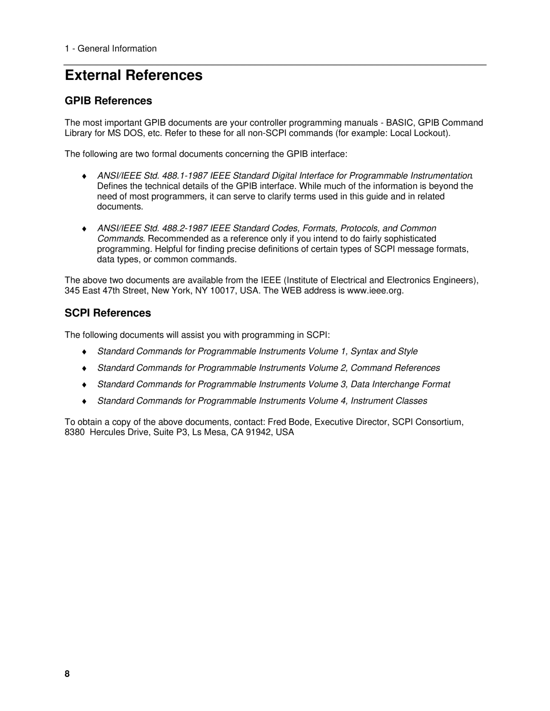 Agilent Technologies 6612C, 6634B, 66332A, 6633B, 6632B, 6614C, 6613C External References, Gpib References, Scpi References 