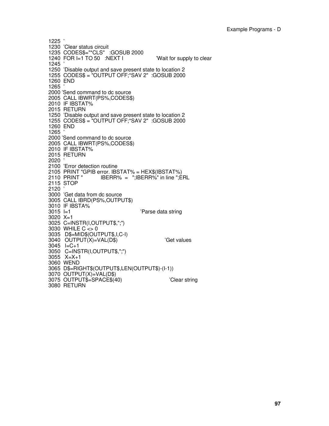 Agilent Technologies 66312A, 6634B, 66332A, 6633B, 6632B, 6614C, 6613C, 6631B, 6612C, 6611C manual Codes$=*Cls 