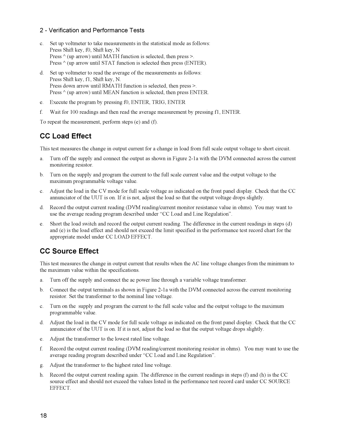 Agilent Technologies 6633B, 6634B, 66332A, 6632B service manual CC Load Effect, CC Source Effect 