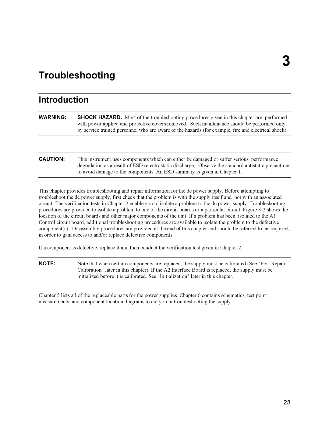 Agilent Technologies 6632B, 6634B, 66332A, 6633B service manual Troubleshooting 