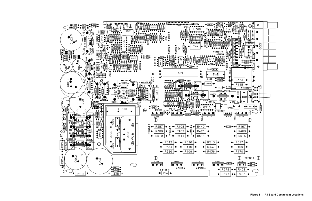 Agilent Technologies 6632B, 6634B, 66332A, 6633B service manual A1 Board Component Locations 