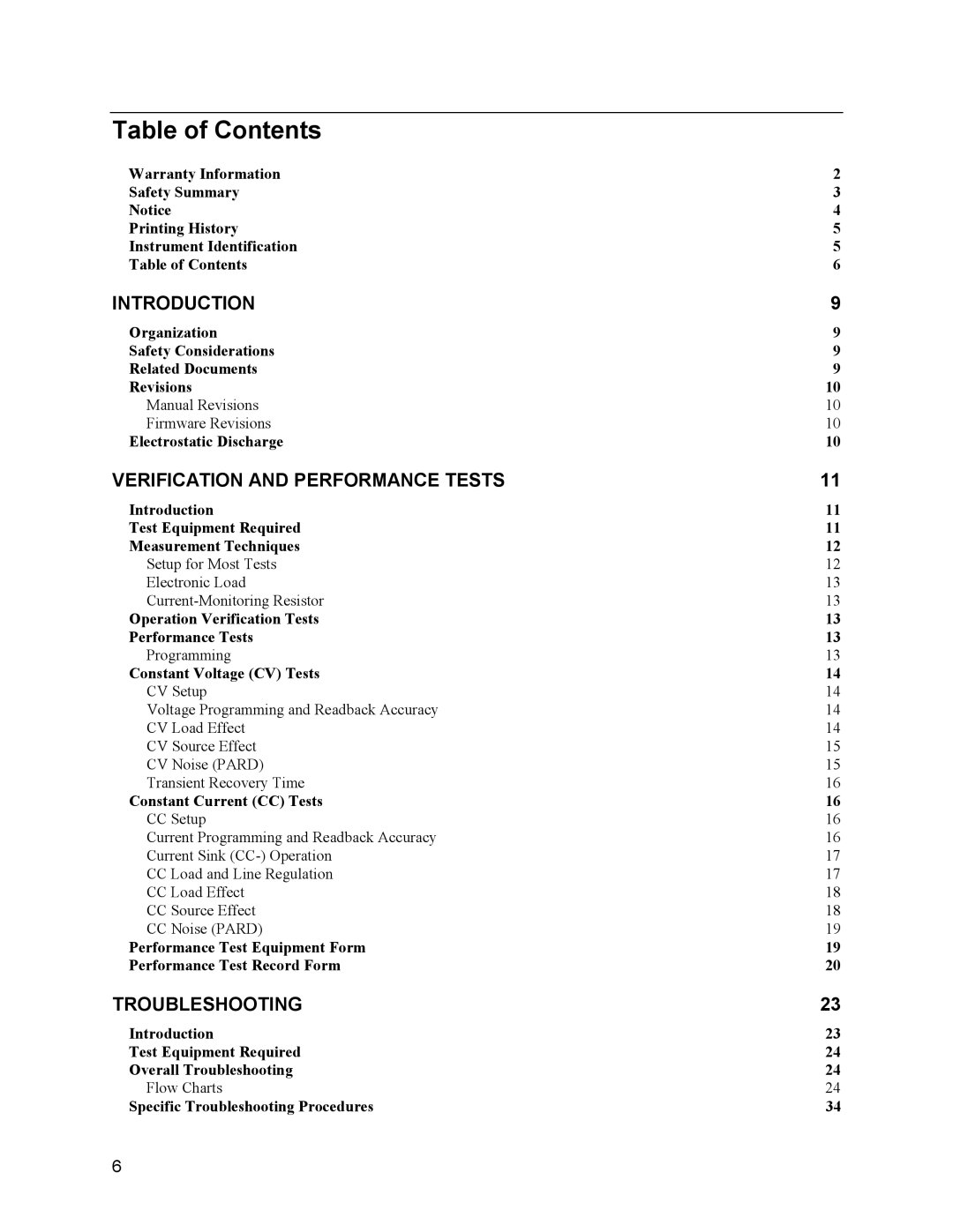 Agilent Technologies 6633B, 6634B, 66332A, 6632B service manual Table of Contents 