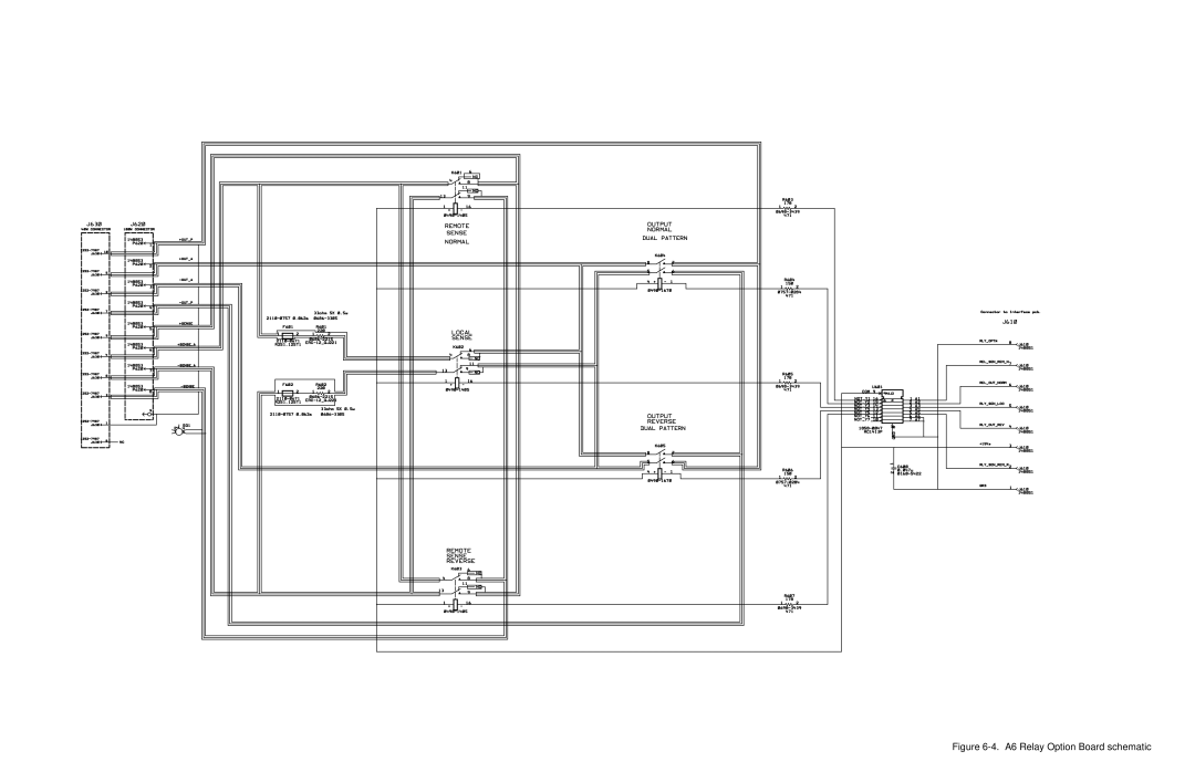 Agilent Technologies 6634B, 66332A, 6633B, 6632B service manual A6 Relay Option Board schematic 