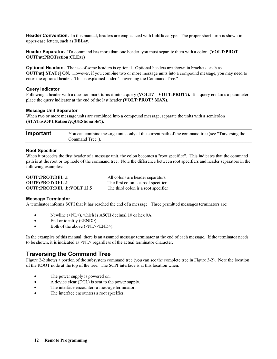 Agilent Technologies 667xA, 665xA Traversing the Command Tree, Query Indicator, Message Unit Separator, Root Specifier 