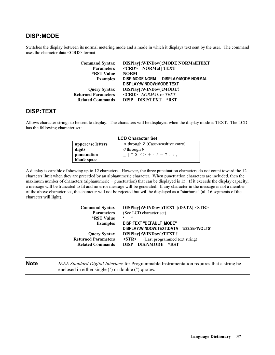 Agilent Technologies 667xA, 665xA Dispmode Norm Displaymode Normal Displaywindowmode Text, Disptext Defaultmode 