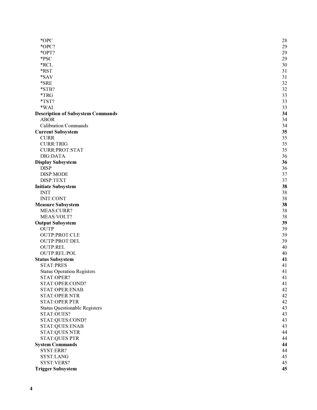 Agilent Technologies 668xA Description of Subsystem Commands, Current Subsystem, Display Subsystem, Initiate Subsystem 