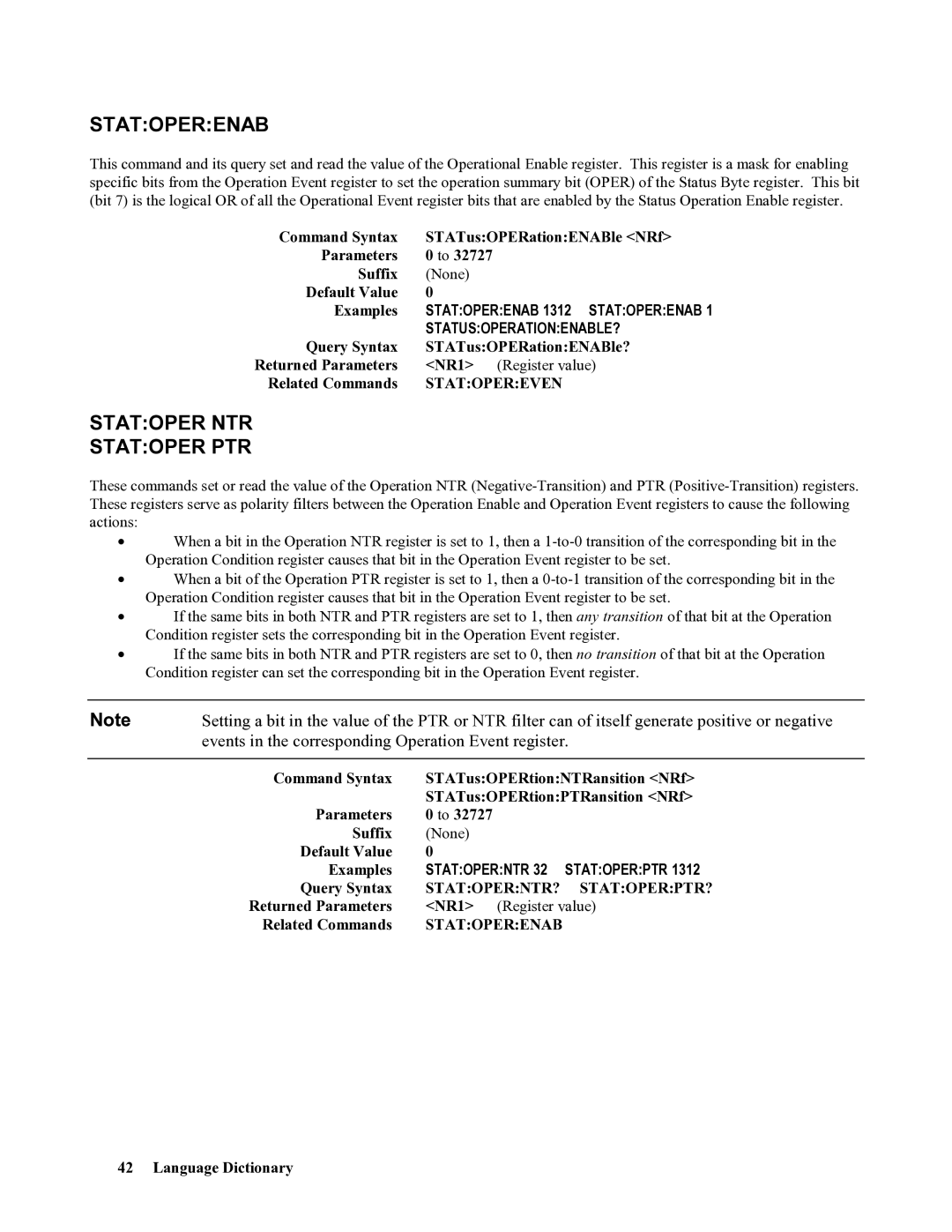 Agilent Technologies 667xA, 665xA Statoper NTR Statoper PTR, Statoperenab 1312 Statoperenab, Statusoperationenable? 