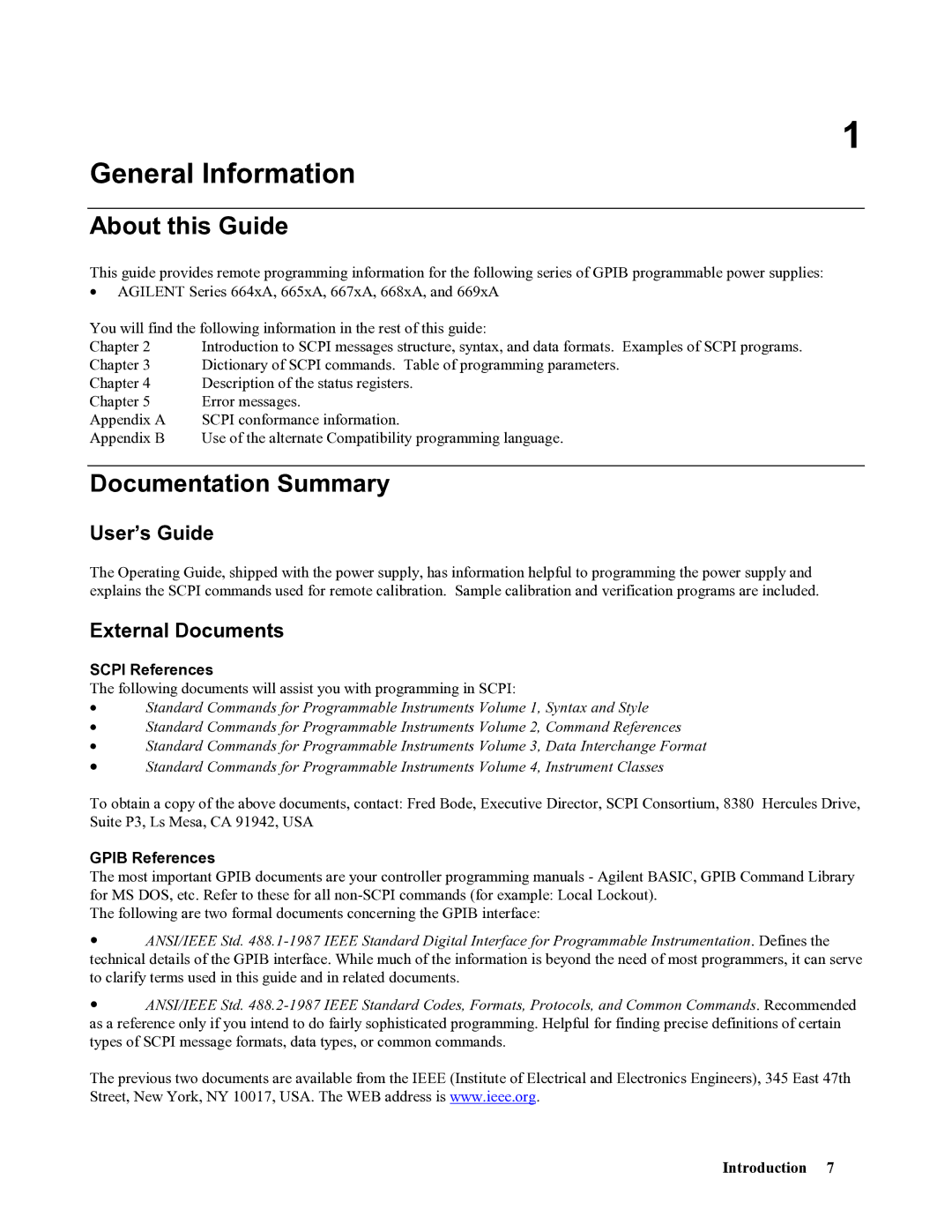 Agilent Technologies 667xA General Information, About this Guide, Documentation Summary, User’s Guide, External Documents 