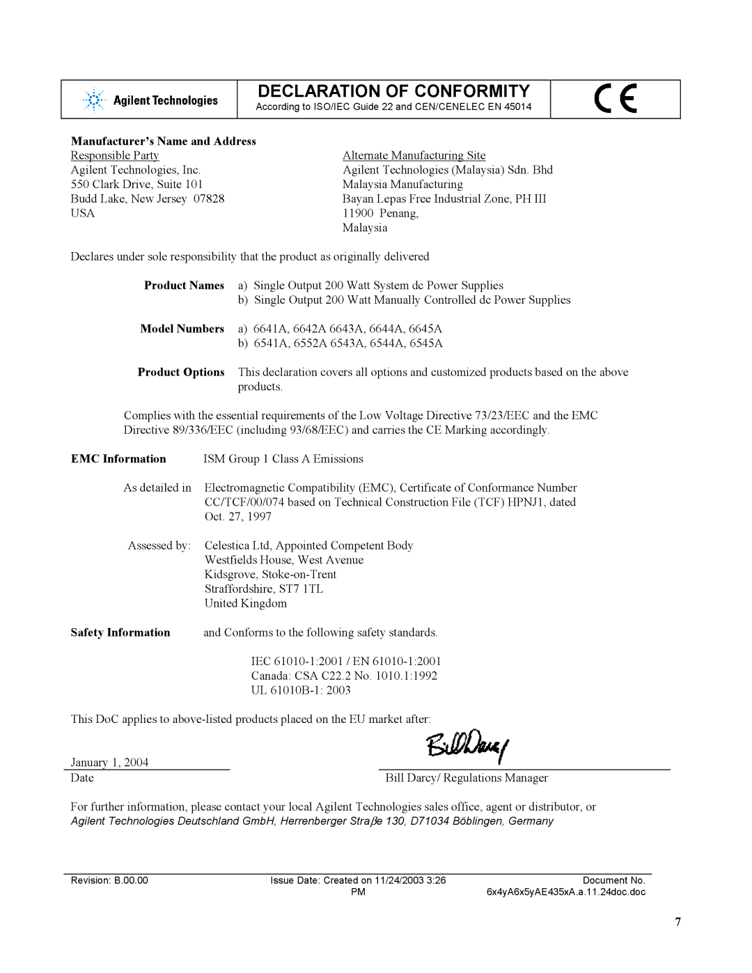 Agilent Technologies 667xA, 665xA, 664xA, 669xA, 668xA manual 6x4yA6x5yAE435xA.a.11.24doc.doc 