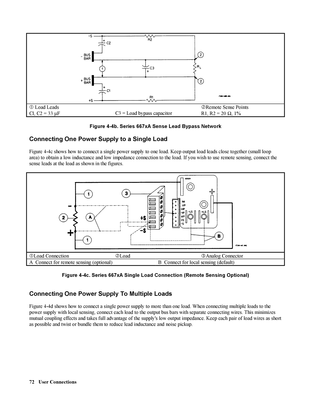 Agilent Technologies 667xA Connecting One Power Supply to a Single Load, Connecting One Power Supply To Multiple Loads 