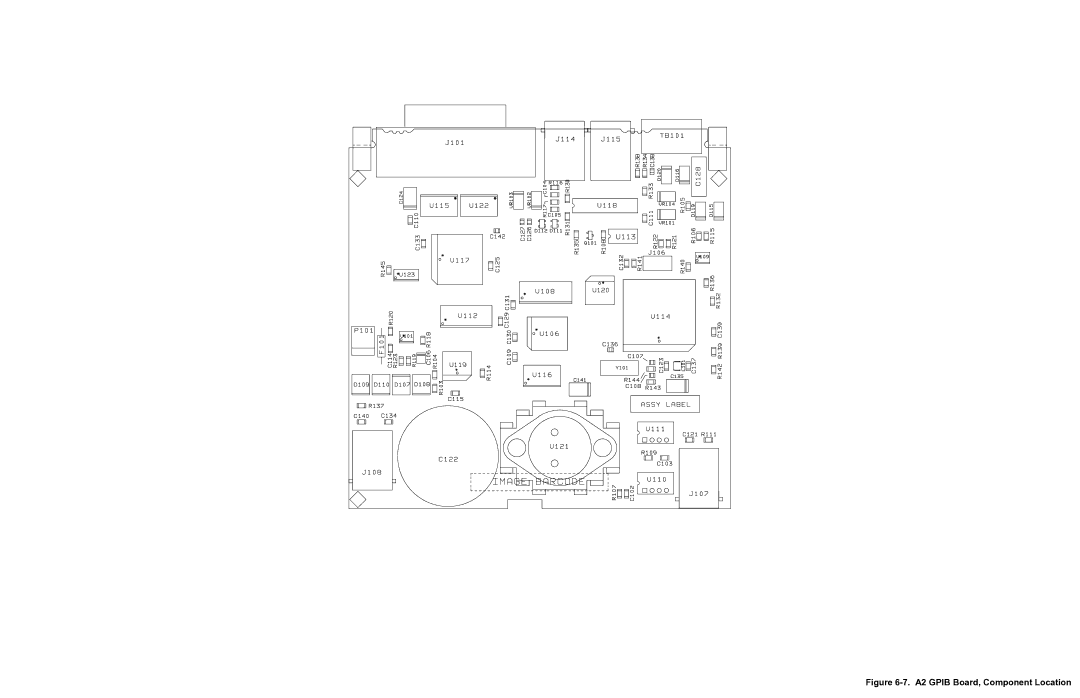 Agilent Technologies 6681A, 6684A, 6680A, 6683A, 6682A service manual A2 Gpib Board, Component Location 