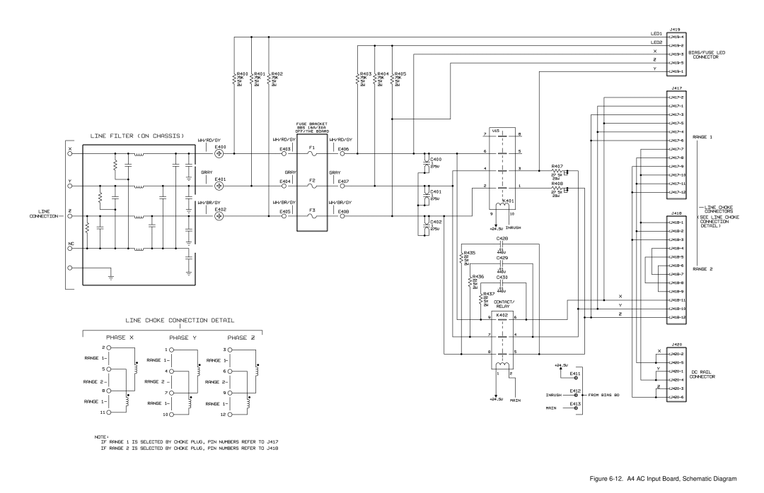 Agilent Technologies 6682A, 6684A, 6680A, 6683A, 6681A service manual 12. A4 AC Input Board, Schematic Diagram 