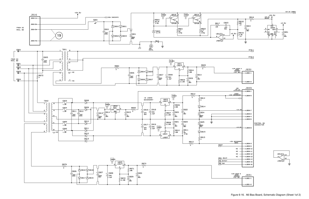 Agilent Technologies 6681A, 6684A, 6680A, 6683A, 6682A service manual 16. A6 Bias Board, Schematic Diagram Sheet 1of 