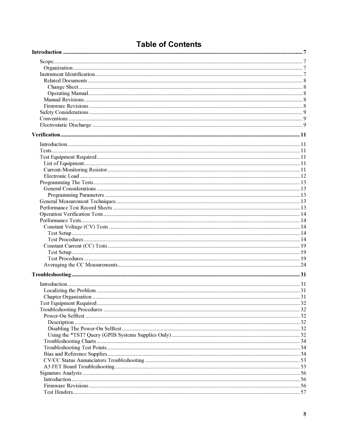 Agilent Technologies 6684A, 6680A, 6683A, 6681A, 6682A service manual Table of Contents 