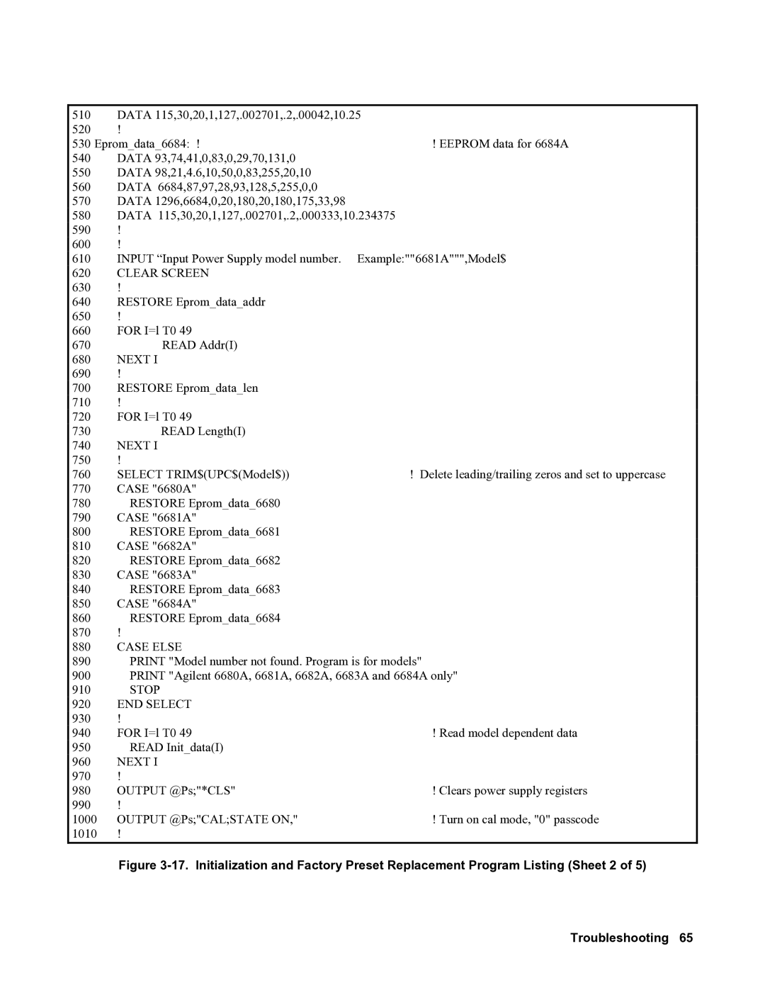 Agilent Technologies 6682A, 6684A, 6680A, 6683A, 6681A service manual Case Else, END Select 