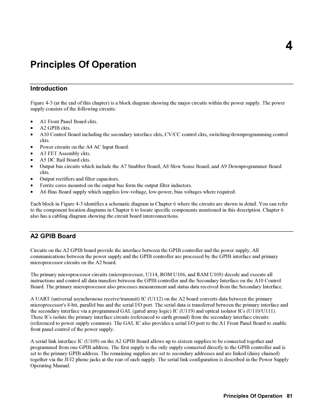 Agilent Technologies 6684A, 6680A, 6683A, 6681A, 6682A service manual A2 Gpib Board, Principles Of Operation 