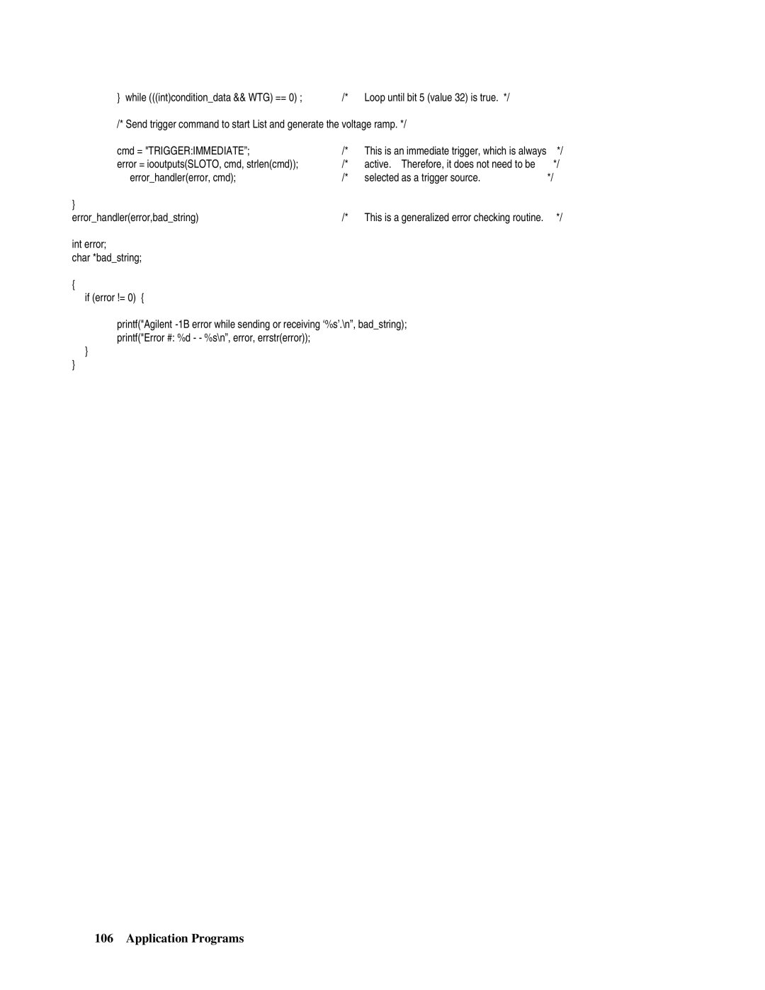 Agilent Technologies 66lxxA manual Int error Char *badstring If error != 