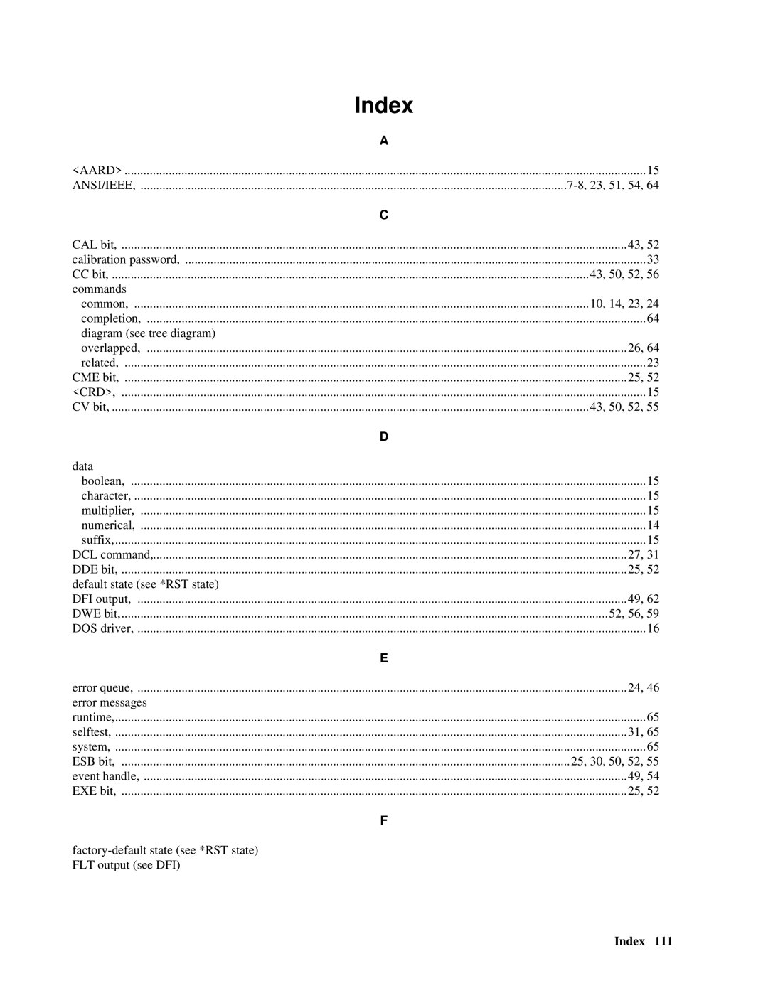 Agilent Technologies 66lxxA manual Index 