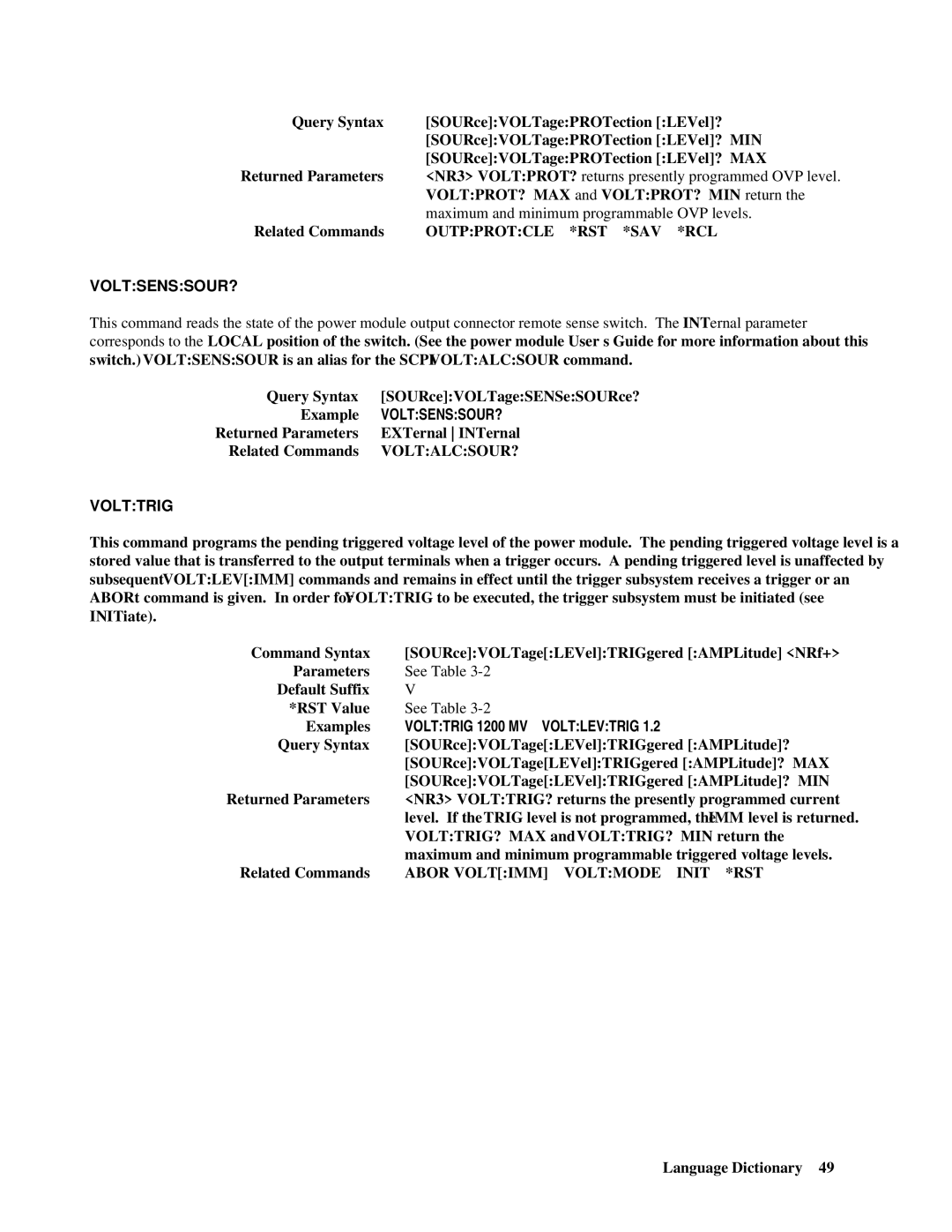 Agilent Technologies 66lxxA manual Voltsenssour?, Volttrig 1200 MV Voltlevtrig 