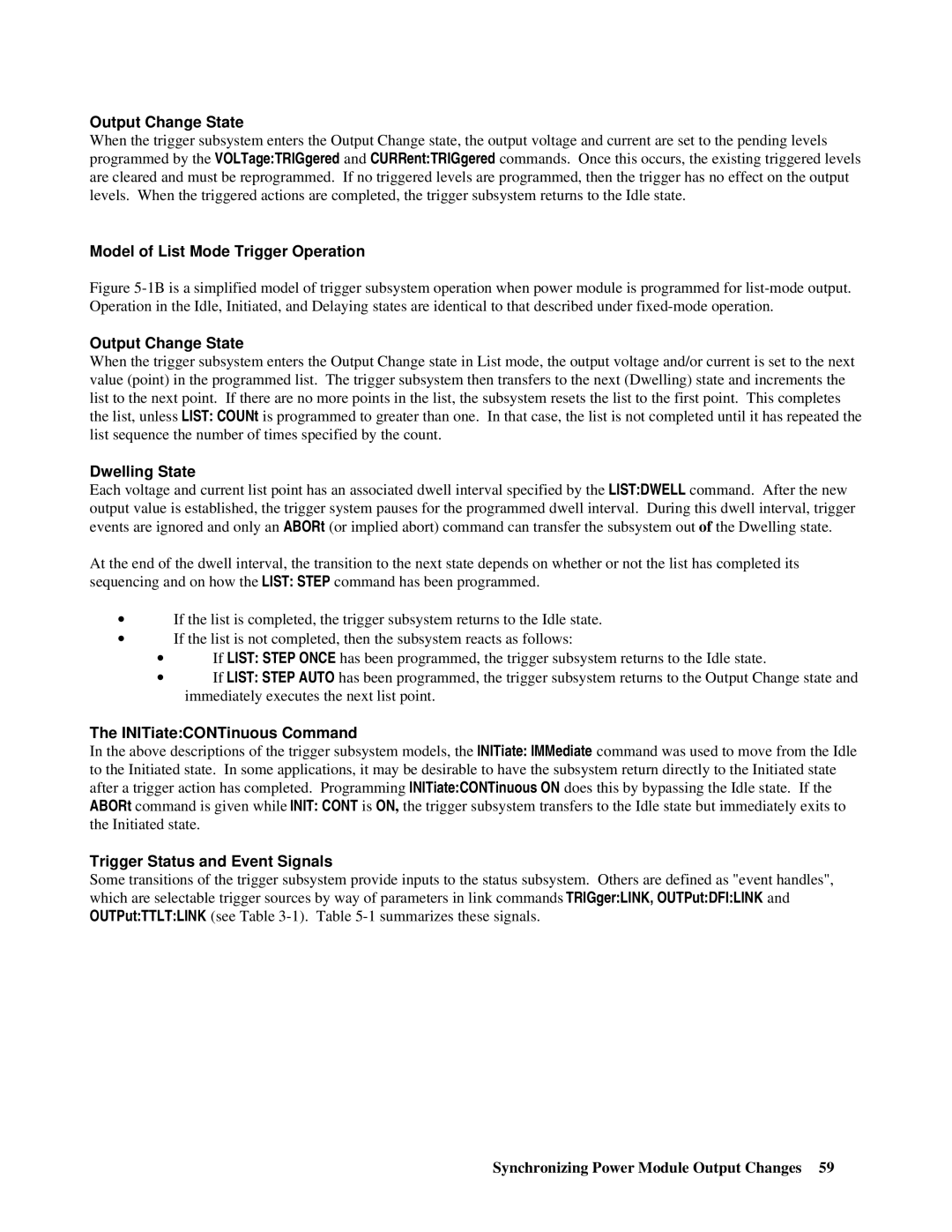 Agilent Technologies 66lxxA manual Output Change State, Model of List Mode Trigger Operation, Dwelling State 