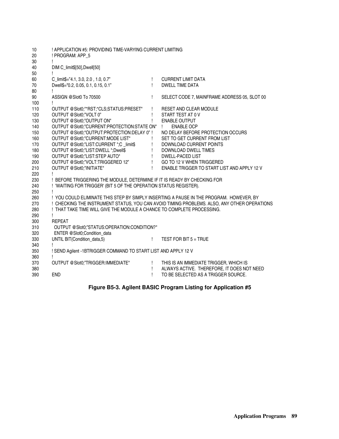 Agilent Technologies 66lxxA Current Limit Data, Dwell Time Data, SET to GET Current from List, Download Current Points 