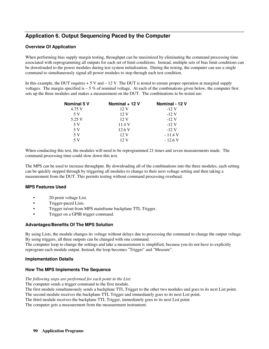 Agilent Technologies 66lxxA manual Application 6. Output Sequencing Paced by the Computer, Nominal 12 