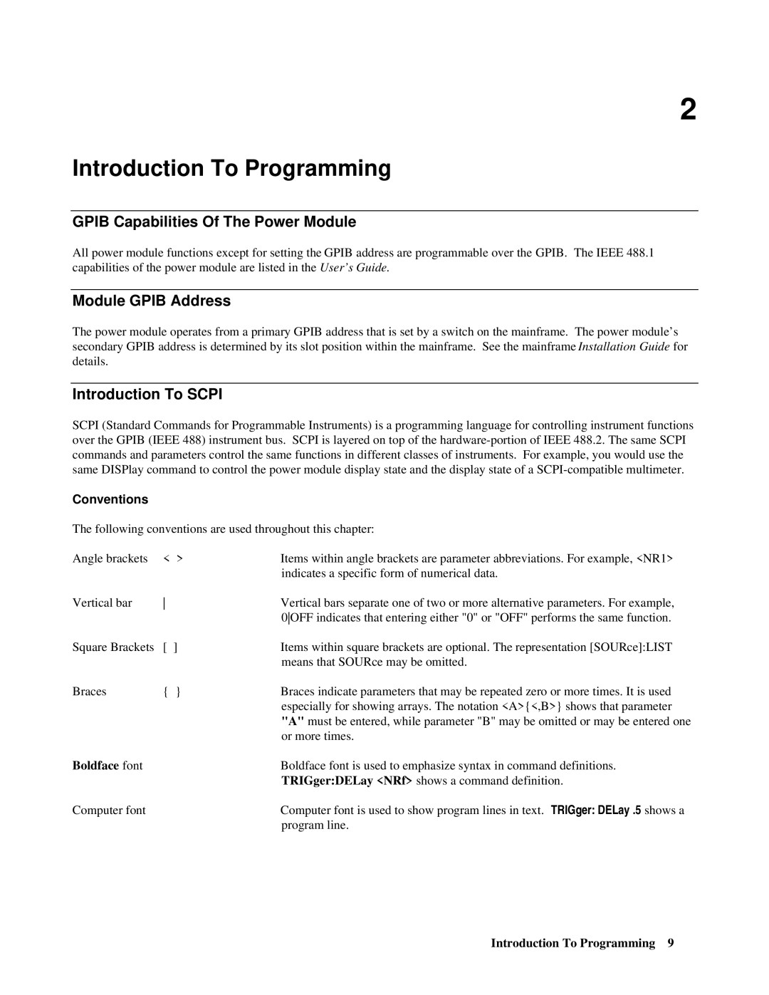 Agilent Technologies 66lxxA manual Introduction To Programming, Gpib Capabilities Of The Power Module, Module Gpib Address 