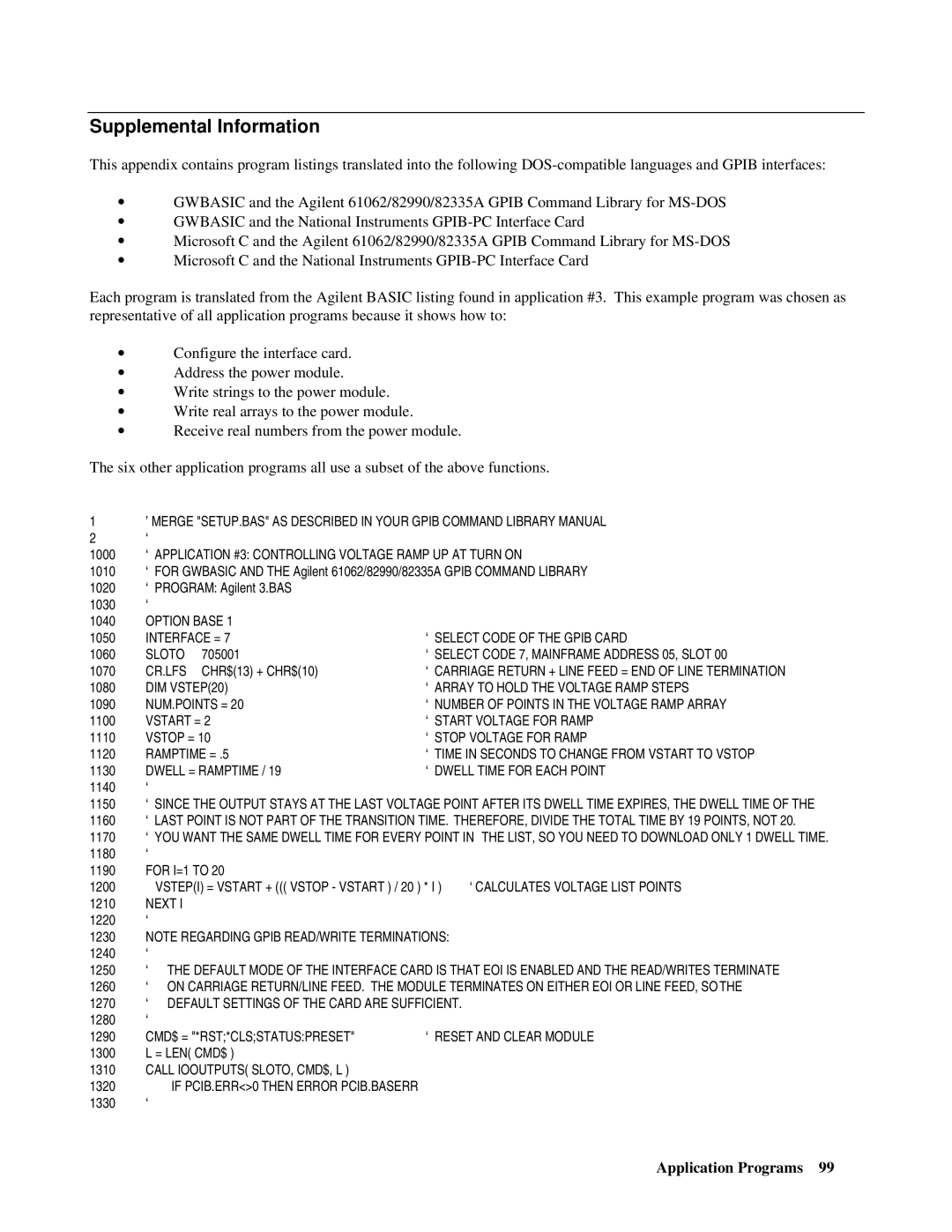 Agilent Technologies 66lxxA manual Supplemental Information 