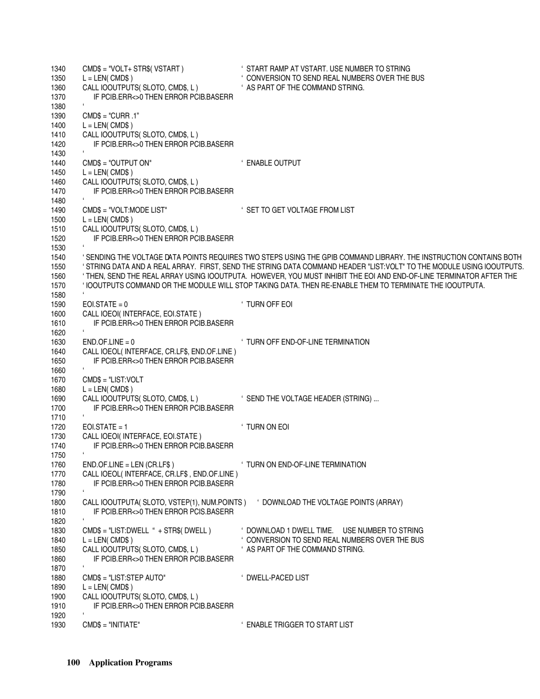 Agilent Technologies 66lxxA manual ‘ Conversion to Send Real Numbers Over the BUS, CMD$ = Output on ‘ Enable Output 