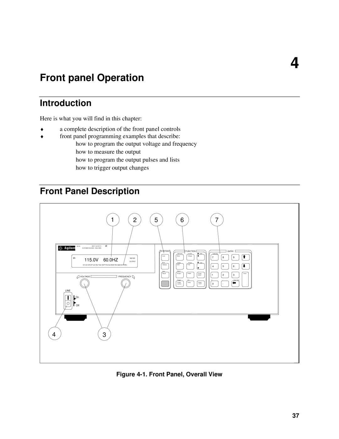 Agilent Technologies 6811B, 6813B, 6812B manual Front Panel Description, Front Panel, Overall View 