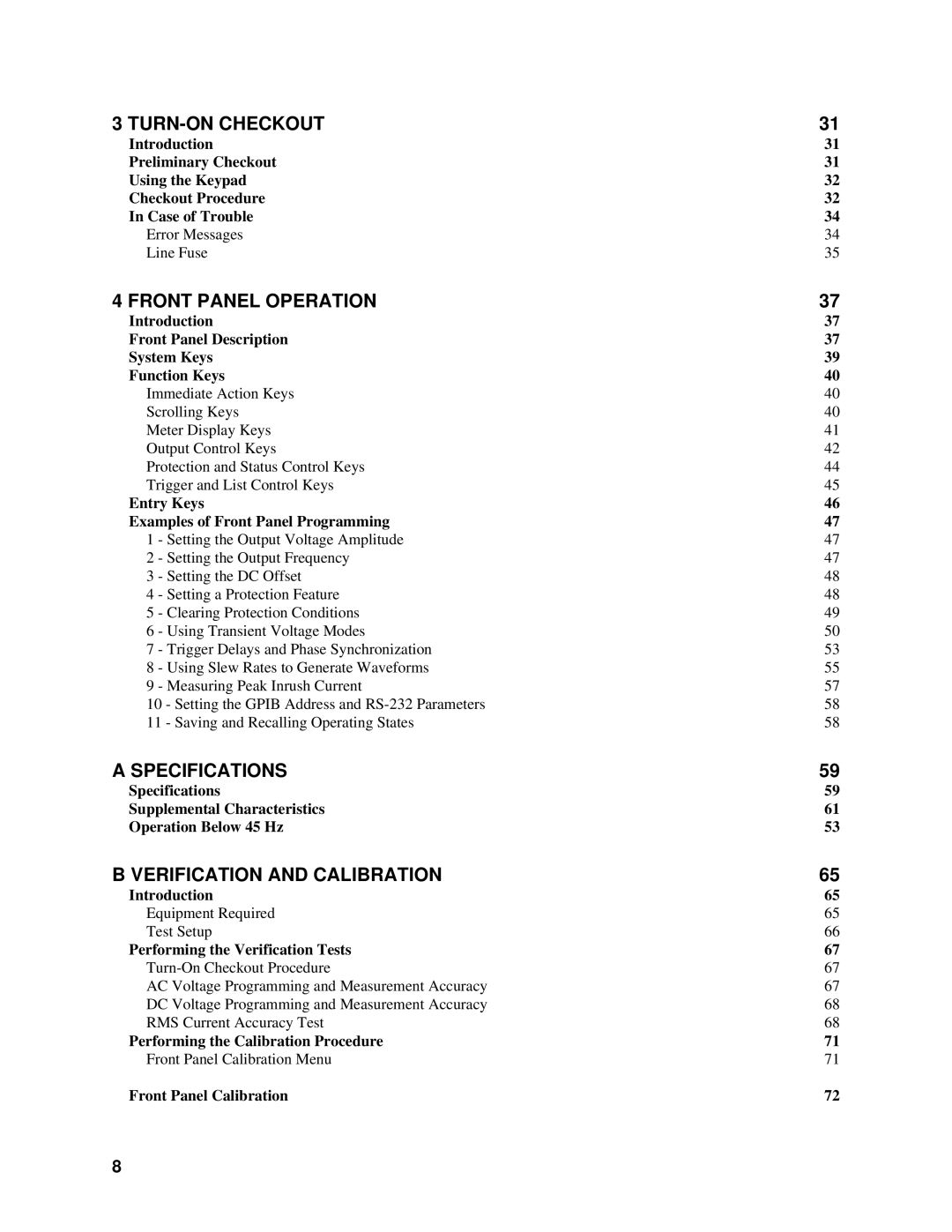 Agilent Technologies 6812B Entry Keys Examples of Front Panel Programming, Introduction, Performing the Verification Tests 