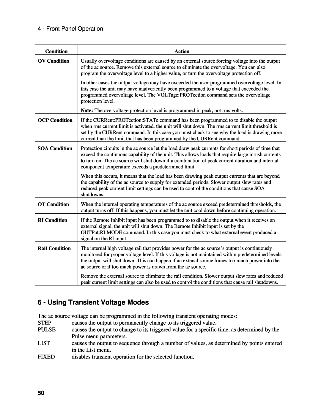 Agilent Technologies 6812B, 6813B, 6811B manual Using Transient Voltage Modes 
