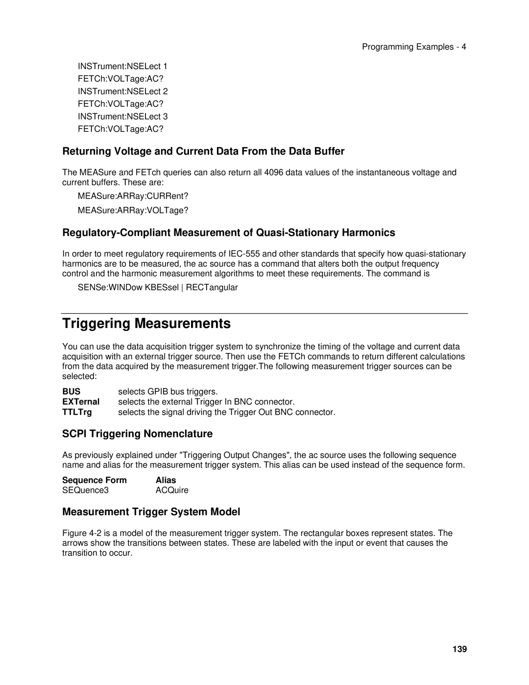 Agilent Technologies 6814B, 6834B, 6843A Triggering Measurements, Returning Voltage and Current Data From the Data Buffer 