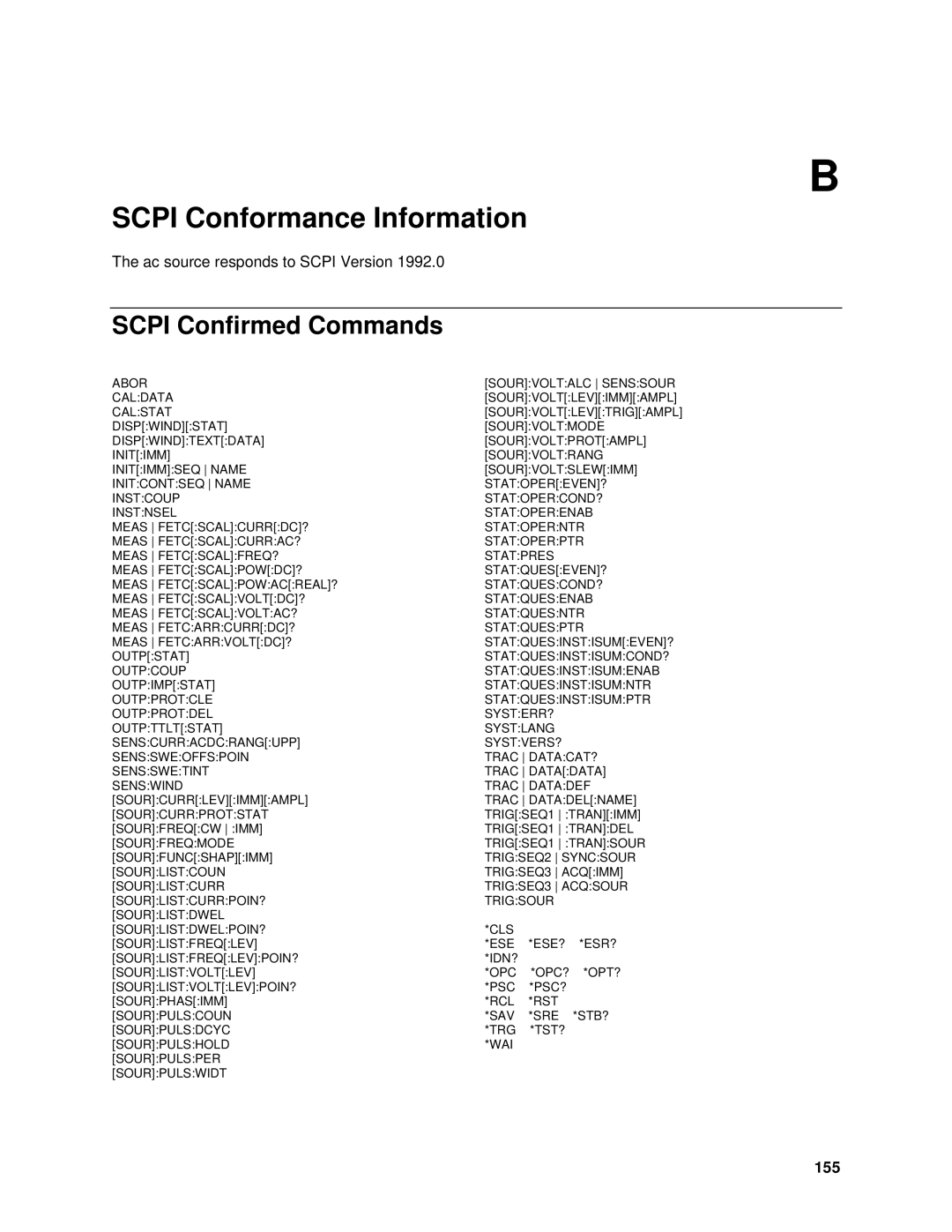 Agilent Technologies 6812B, 6834B, 6814B, 6843A, 6813B, 6811B manual Scpi Confirmed Commands, 155 