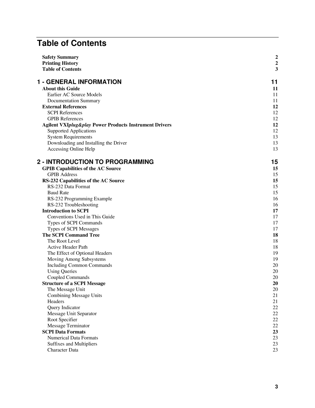 Agilent Technologies 6813B, 6834B, 6814B, 6843A, 6811B, 6812B manual Table of Contents 