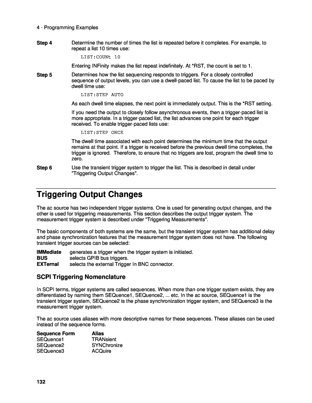 Agilent Technologies 6834B, 6814B, 6843A, 6813B, 6811B, 6812B manual Triggering Output Changes, SCPI Triggering Nomenclature 