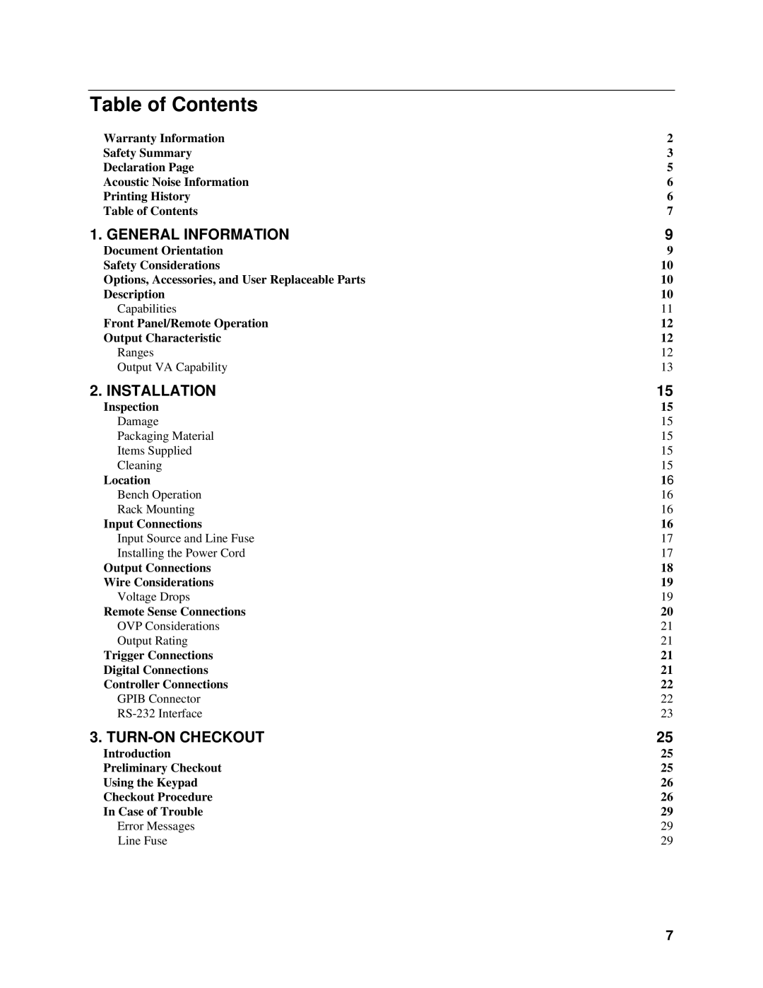 Agilent Technologies 6814B, 6834B, 6843A manual Table of Contents 