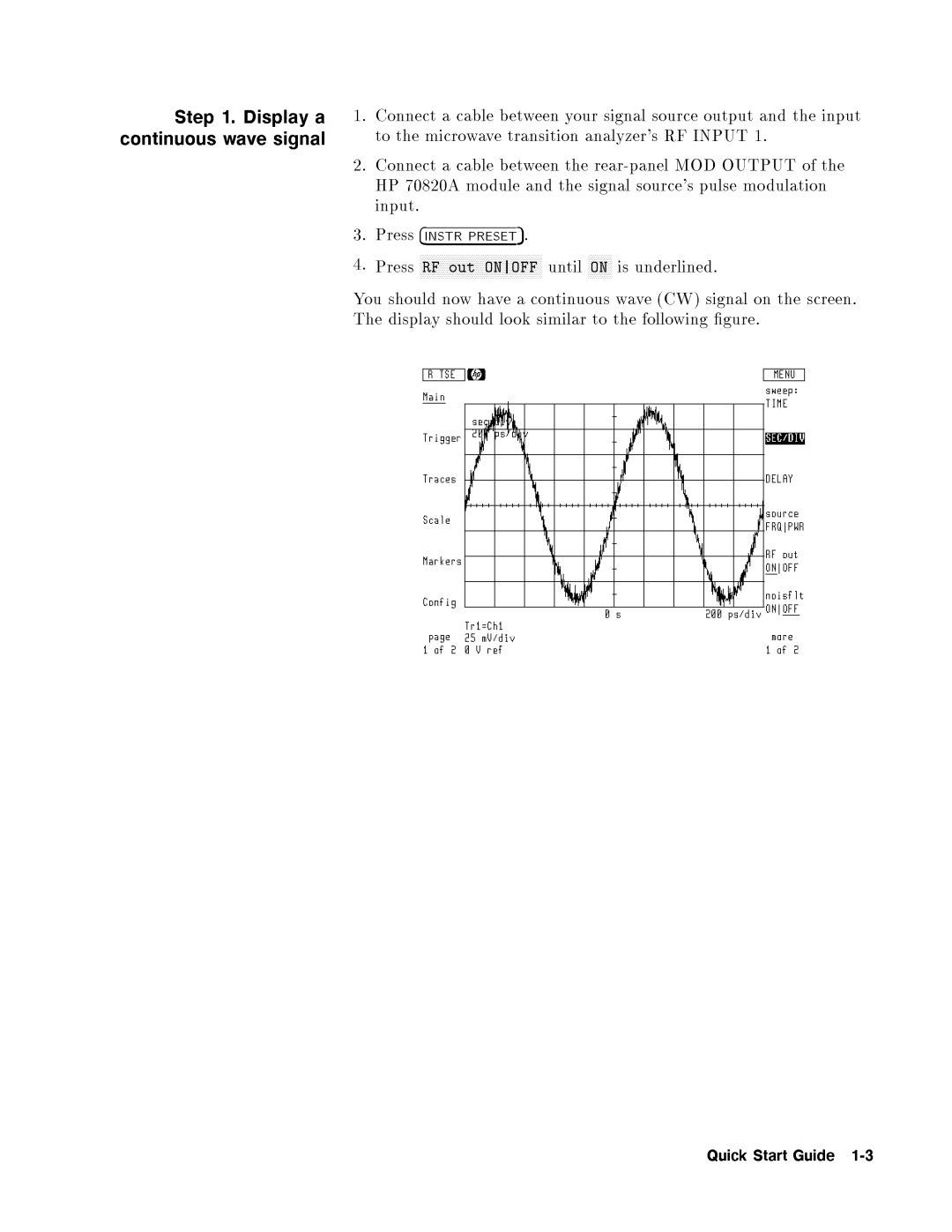 Agilent Technologies 71500A, 70820A quick start QuickStartGuide1-3 